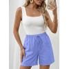 image:imageSHEWIN Womens Shorts Lightweight Bermuda Shorts for Women Casual 5 Inch Inseam Summer Linen Shorts with PocketsDark Blue