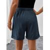 image:imageSHEWIN Womens Shorts Lightweight Bermuda Shorts for Women Casual 5 Inch Inseam Summer Linen Shorts with PocketsDirty Blue