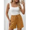 image:imageSHEWIN Womens Shorts Lightweight Bermuda Shorts for Women Casual 5 Inch Inseam Summer Linen Shorts with PocketsHoney Gold