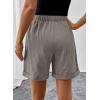 image:imageSHEWIN Womens Shorts Lightweight Bermuda Shorts for Women Casual 5 Inch Inseam Summer Linen Shorts with PocketsMedium Grey