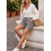 image:imageSHEWIN Womens Shorts Lightweight Bermuda Shorts for Women Casual 5 Inch Inseam Summer Linen Shorts with PocketsMedium Grey