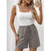 image:imageSHEWIN Womens Shorts Lightweight Bermuda Shorts for Women Casual 5 Inch Inseam Summer Linen Shorts with PocketsMedium Grey