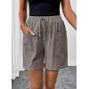 image:imageSHEWIN Womens Shorts Lightweight Bermuda Shorts for Women Casual 5 Inch Inseam Summer Linen Shorts with PocketsMedium Grey