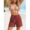 image:imageSHEWIN Womens Shorts Lightweight Bermuda Shorts for Women Casual 5 Inch Inseam Summer Linen Shorts with PocketsRusset Orange