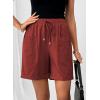 image:imageSHEWIN Womens Shorts Lightweight Bermuda Shorts for Women Casual 5 Inch Inseam Summer Linen Shorts with PocketsRusset Orange