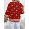image:imageSHEWIN Womens Summer Tops Casual Retro Print V Neck 34 Sleeve Boho Vacation Blouses ShirtsRed