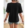 image:imageSHEWIN Womens T Shirts Crewneck Hollow Out Short Sleeve Blouses Tee Summer Tops for Women 2026Black