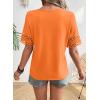 image:imageSHEWIN Womens T Shirts Crewneck Hollow Out Short Sleeve Blouses Tee Summer Tops for Women 2026Flamingo
