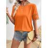 image:imageSHEWIN Womens T Shirts Crewneck Hollow Out Short Sleeve Blouses Tee Summer Tops for Women 2026Flamingo