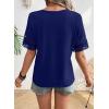 image:imageSHEWIN Womens T Shirts Crewneck Hollow Out Short Sleeve Blouses Tee Summer Tops for Women 2026Navy Blue