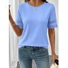 image:imageSHEWIN Womens T Shirts Crewneck Hollow Out Short Sleeve Blouses Tee Summer Tops for Women 2026Sky Blue