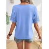 image:imageSHEWIN Womens T Shirts Crewneck Hollow Out Short Sleeve Blouses Tee Summer Tops for Women 2026Sky Blue