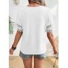 image:imageSHEWIN Womens T Shirts Crewneck Hollow Out Short Sleeve Blouses Tee Summer Tops for Women 2026White