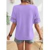 image:imageSHEWIN Womens T Shirts Crewneck Hollow Out Short Sleeve Blouses Tee Summer Tops for Women 2026Wisteria