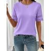 image:imageSHEWIN Womens T Shirts Crewneck Hollow Out Short Sleeve Blouses Tee Summer Tops for Women 2026Wisteria