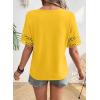 image:imageSHEWIN Womens T Shirts Crewneck Hollow Out Short Sleeve Blouses Tee Summer Tops for Women 2026Yellow