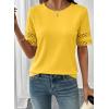 image:imageSHEWIN Womens T Shirts Crewneck Hollow Out Short Sleeve Blouses Tee Summer Tops for Women 2026Yellow