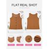 image:imageSHEWIN Womens Tank Tops Solid Button Crewneck Sleeveless Summer Tops Loose FitChestnut