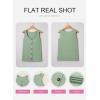 image:imageSHEWIN Womens Tank Tops Solid Button Crewneck Sleeveless Summer Tops Loose FitGreen