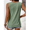 image:imageSHEWIN Womens Tank Tops Solid Button Crewneck Sleeveless Summer Tops Loose FitGreen