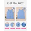 image:imageSHEWIN Womens Tank Tops Solid Button Crewneck Sleeveless Summer Tops Loose FitSky Blue