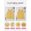 image:imageSHEWIN Womens Tank Tops Solid Button Crewneck Sleeveless Summer Tops Loose FitYellow