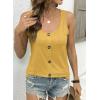 image:imageSHEWIN Womens Tank Tops Solid Button Crewneck Sleeveless Summer Tops Loose FitYellow