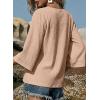 image:imageSHEWIN Womens Tops 34 Sleeves Business Casual Dressy Elegant Blouses Loose Shirts 2026A Apricot