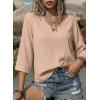 image:imageSHEWIN Womens Tops 34 Sleeves Business Casual Dressy Elegant Blouses Loose Shirts 2026A Apricot