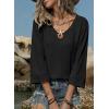 image:imageSHEWIN Womens Tops 34 Sleeves Business Casual Dressy Elegant Blouses Loose Shirts 2026A Black