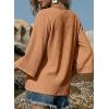 image:imageSHEWIN Womens Tops 34 Sleeves Business Casual Dressy Elegant Blouses Loose Shirts 2026A Brown