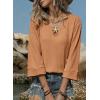 image:imageSHEWIN Womens Tops 34 Sleeves Business Casual Dressy Elegant Blouses Loose Shirts 2026A Brown