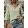 image:imageSHEWIN Womens Tops 34 Sleeves Business Casual Dressy Elegant Blouses Loose Shirts 2026A Light Green