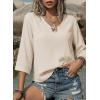 image:imageSHEWIN Womens Tops 34 Sleeves Business Casual Dressy Elegant Blouses Loose Shirts 2026A White