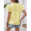 image:imageSHEWIN Womens Tops V Neck Ruffle Short Sleeve Gingham Shirts Blouses Cute Summer Tops for Women 2026Yellow