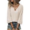 image:imageSHEWIN Womens Tops 34 Sleeves Business Casual Dressy Elegant Blouses Loose Shirts 2026A White