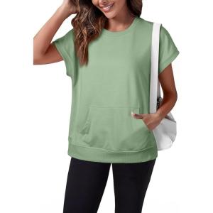 image:imageSHEWIN Women Summer Trendy Sweatshirt Casual Dressy Shirts Work Tops 2026Green