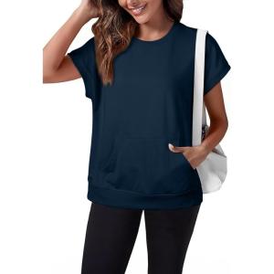 image:imageSHEWIN Women Summer Trendy Sweatshirt Casual Dressy Shirts Work Tops 2026Navy Blue