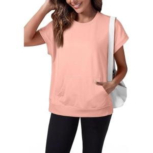 image:imageSHEWIN Women Summer Trendy Sweatshirt Casual Dressy Shirts Work Tops 2026Pink