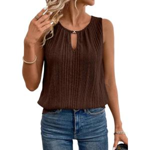 image:imageSHEWIN Womens Tank Tops Sleeveless Summer Tops Ribbed Loose Fit Flowy Ladies Shirts Spring Clothes 2026Brown