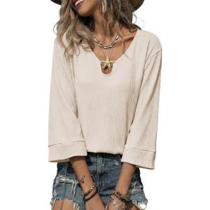 image:imageSHEWIN Womens Tops 34 Sleeves Business Casual Dressy Elegant Blouses Loose Shirts 2026A White