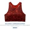imageBrooks Womens 3 Pocket Sports Bra for Running Workouts ampamp SportsRr Glitch PrintCopper