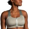 imageBrooks Womens Zip 20 Sports Bra for Running Workouts ampamp SportsPebbleDark PebbleCool Mint