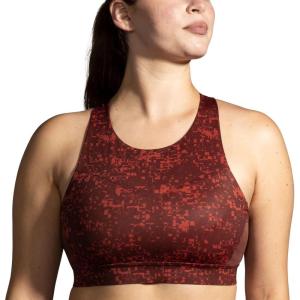 imageBrooks Womens 3 Pocket Sports Bra for Running Workouts ampamp SportsRr Glitch PrintCopper