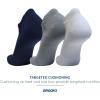 imageBrooks RunIn No Show Socks I Comfort Fit Unisex Performance Running Socks 3Pack SetNavyAsphaltLt Grey