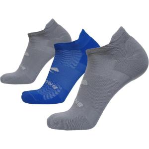 imageBrooks RunIn No Show Socks I Comfort Fit Unisex Performance Running Socks 3Pack SetAsphalt Royal Asphalt