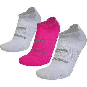 imageBrooks RunIn No Show Socks I Comfort Fit Unisex Performance Running Socks 3Pack SetLt GreyPinkLt Grey