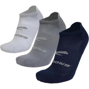 imageBrooks RunIn No Show Socks I Comfort Fit Unisex Performance Running Socks 3Pack SetNavyAsphaltLt Grey