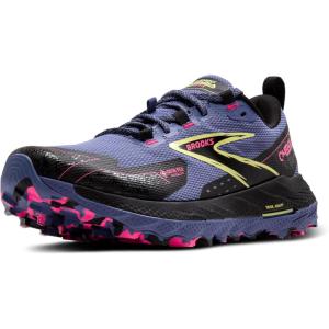 imageBrooks Womens Cascadia 18 GTX Waterproof Mountain Trail Running ShoeGrey BlueBlackPink