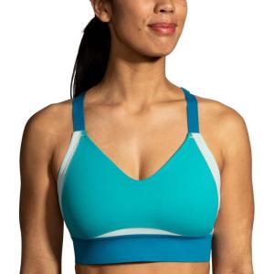 imageBrooks Womens Interlace Sports Bra for High Impact Running Workouts ampamp Sports with Maximum SupportNile GreenLagoonLight Mint